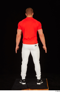  Dave black sneakers dressed red t shirt standing white pants whole body 0005.jpg